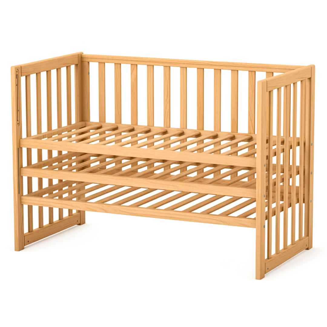 Dětská postýlka Sleeppo Gekko Kids 120x60. Přírodní Buk